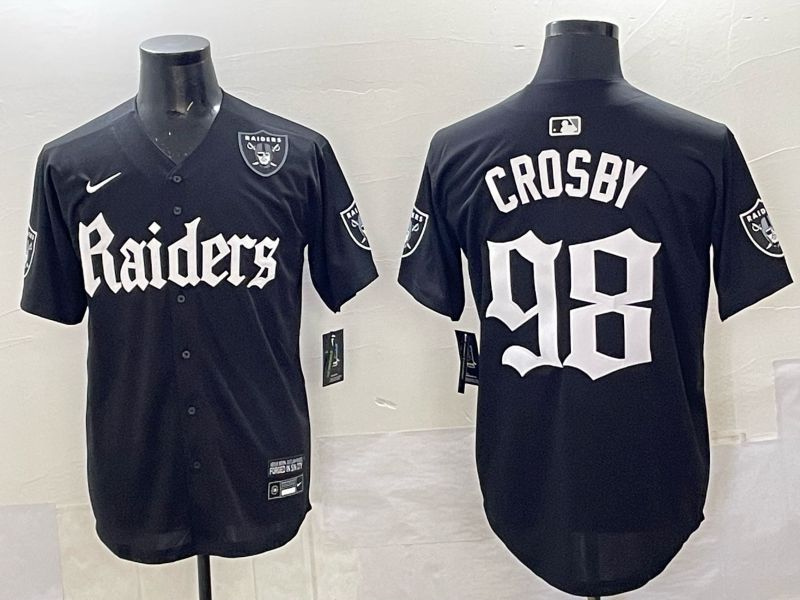 Men 2025 Oakland Raiders #98 Crosby Black 6th generation Joint Name Nike Limited NFL Jersey style 012